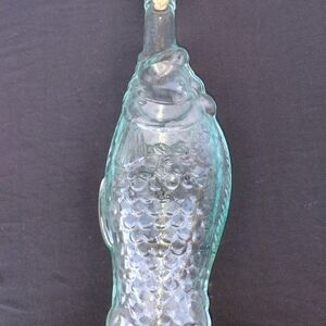 Decorative Aqua Glass Fish Sculpture - Home Art